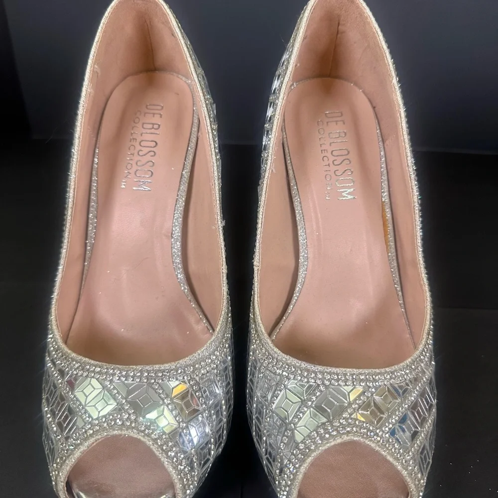 De‎ Blossom Bridal Eternity Collection Platform Peep Toe High Heels